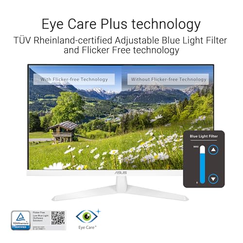 Image of ASUS VY249HGR-W 24 Inch 1080P FHD IPS 120Hz Gaming Monitor, HDMI, VGA, Tilt