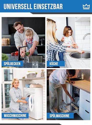 FEINER® | 5-teilig | 1 1/2 Zoll - Dichtungen für Siphon Küche | Dichtungen Siphon für 40mm handelsübliche Küchenspüle Siphon | Geräteanschlussdichtung | Siphon Dichtungssatz.