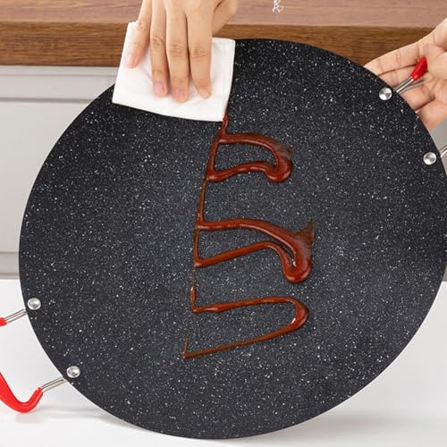 Korean Grill - Versatile Non-Stick Grill Circular, Stovetop Grill BBQ Korean Pan - Round Griddle Pan, Non-Stick Indoor Grill, Korean Barbecue Grill with Handle for Camping, Tailgating - Image 3