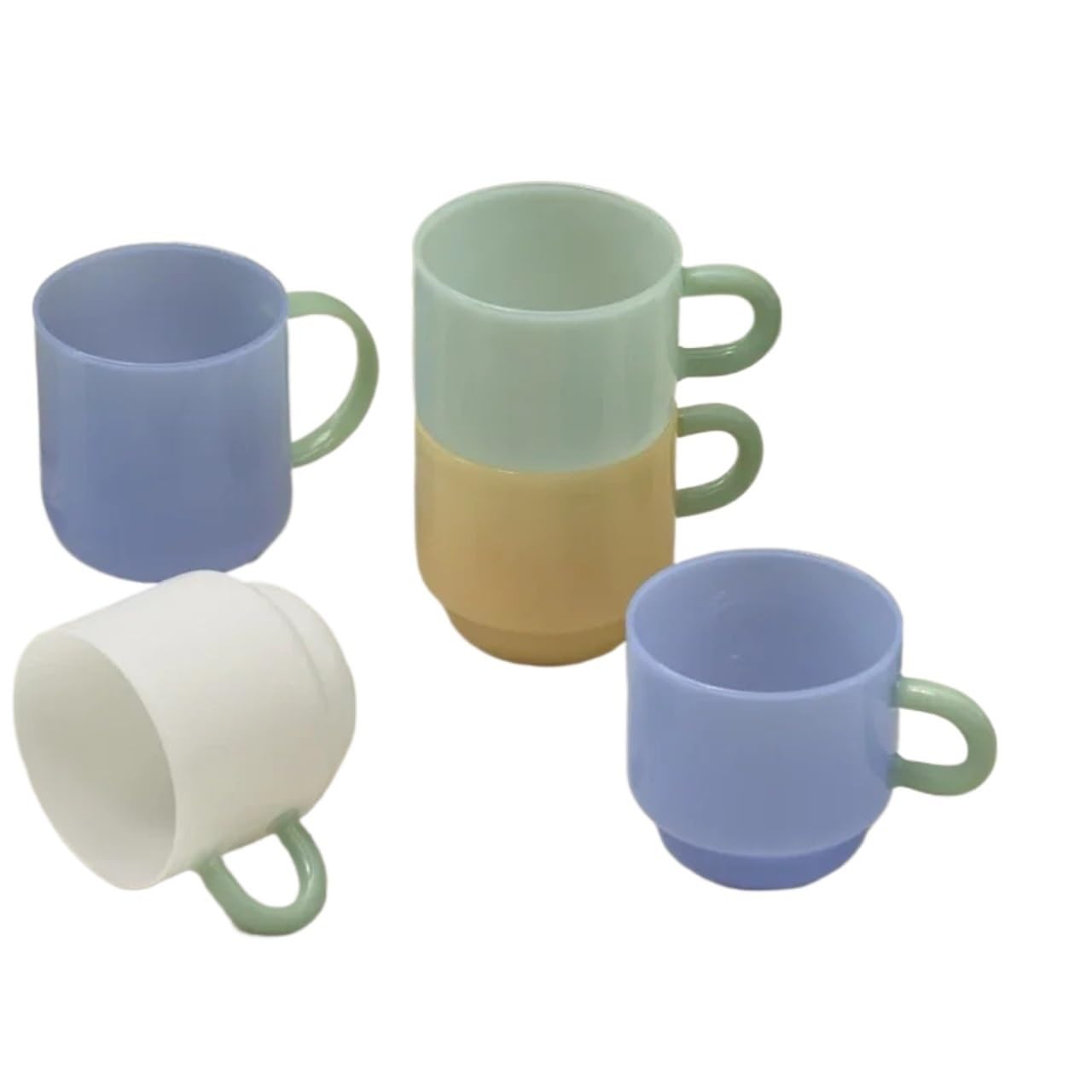 Taza Tea Mugs Jade Mug Retro Green Glass Heat Resistant Tea Cups Glass Coffee Mug Drinkware Drinking Milk Water Coffee Cup 8oz(Ivory)