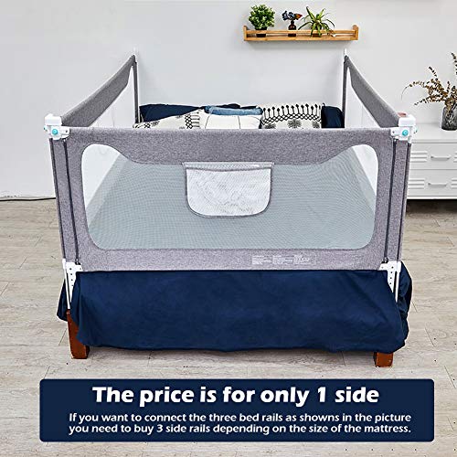 Bed Rails for Toddlers Infants Safety Guardrail Extra Long Baby Bed Rail Guard for Kids Twin, Double, Full-Size Queen & King Bed (1Side(79\" Lx27 H))