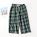Holajoy Men's Pajama Capri Lounge Pants 2-Pack Plaid Long Shorts Thin Cotton Pj Bottoms Printed Cool Cozy Home Sleep Fashion Summer Pocket Cropped Nightwear 2Pack Green Dark Green Medium