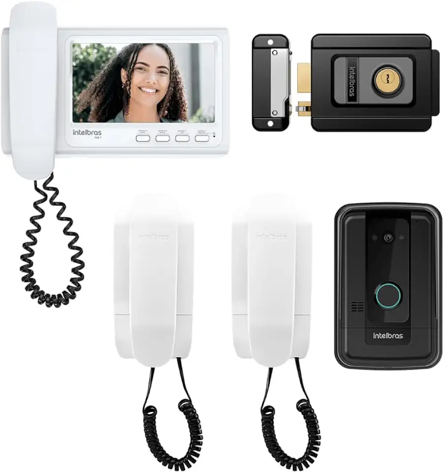 Kit Videoporteiro IVR 7 Tela 7 Polegadas com 2 Extensões de Audio Linha 1010
