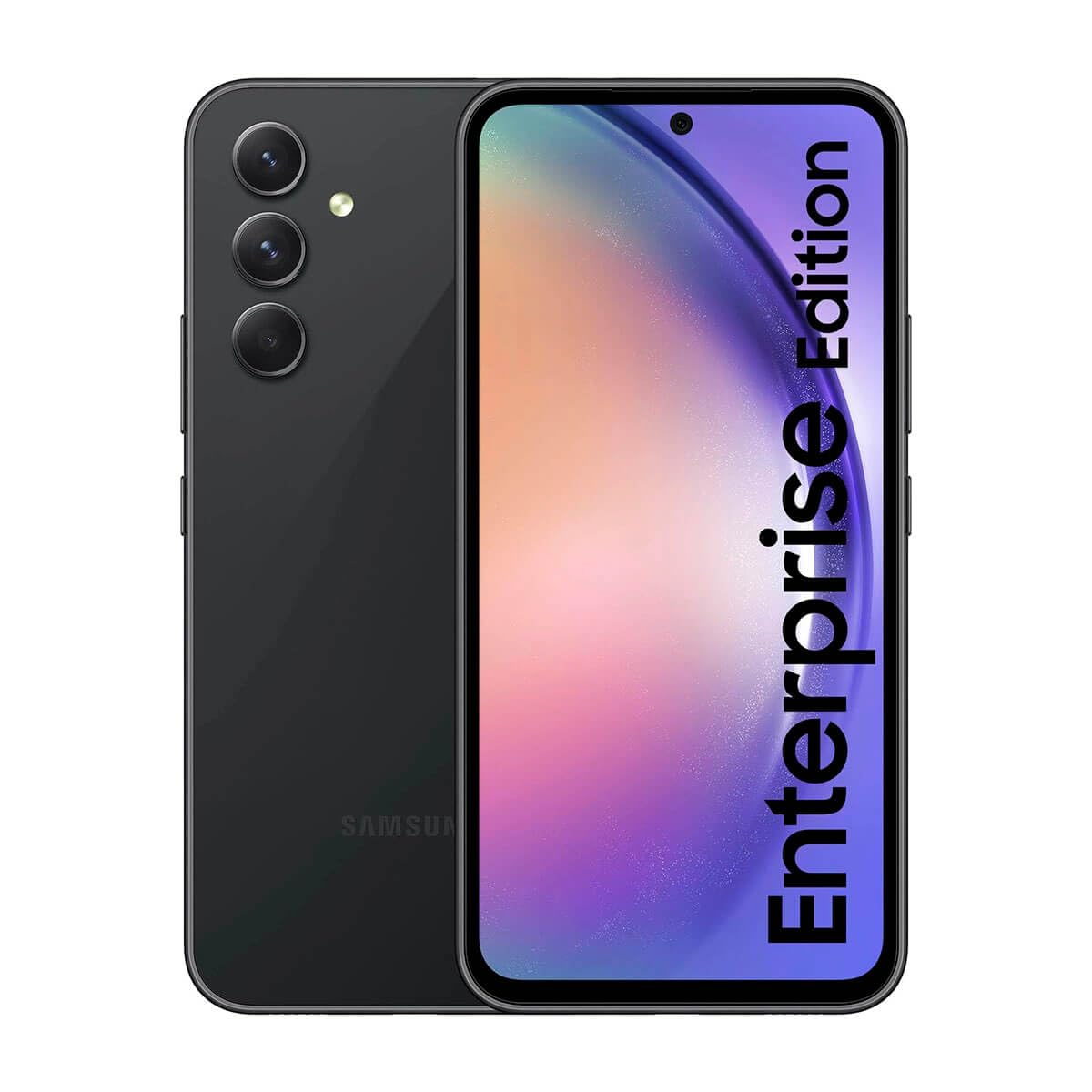 Samsung Galaxy A54 5G Enterprise Edition Smartphone Dual-​SIM RAM 8 GB / Interner Speicher 128 microSD slot OLED-​Display 6.4" 2340 x 1080 Pixel 120 Hz Triple-​Kamera 50 MP 12 5 front camera 32 awesome