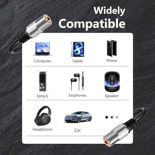 GINTOOYUN cable extensión 3.5mm hembra 3.2 pies miniatura 3