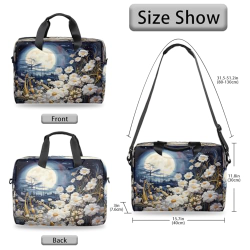 Bolsa para portátil de 16 pulgadas con diseño de flor luna miniatura 5