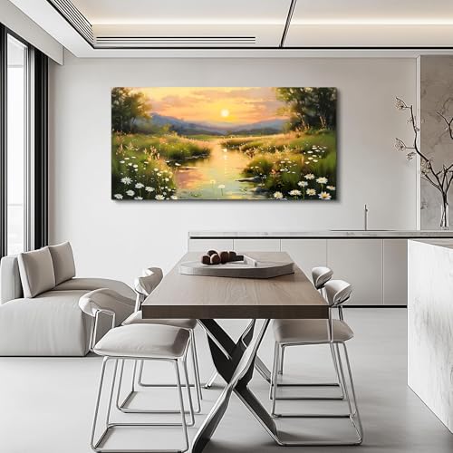 KELIYUAN Canvas Wall Art For Living Room Bedroom Wall Decor For Office Farmhouse Mural Retro Rural Landscape Painting Artwork Pictures Dining Room Hallway Home Decoration Ready To Hang 20x40 In