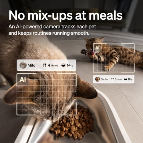 Image of PETLIBRO Automatic Cat Feeder with Camera, Scale AI Smart Food Intake Track | Cat face recognition body feature scan each pet, 1080P HD night vision 5GHz WiFi app care, precision feeding scale 1g control