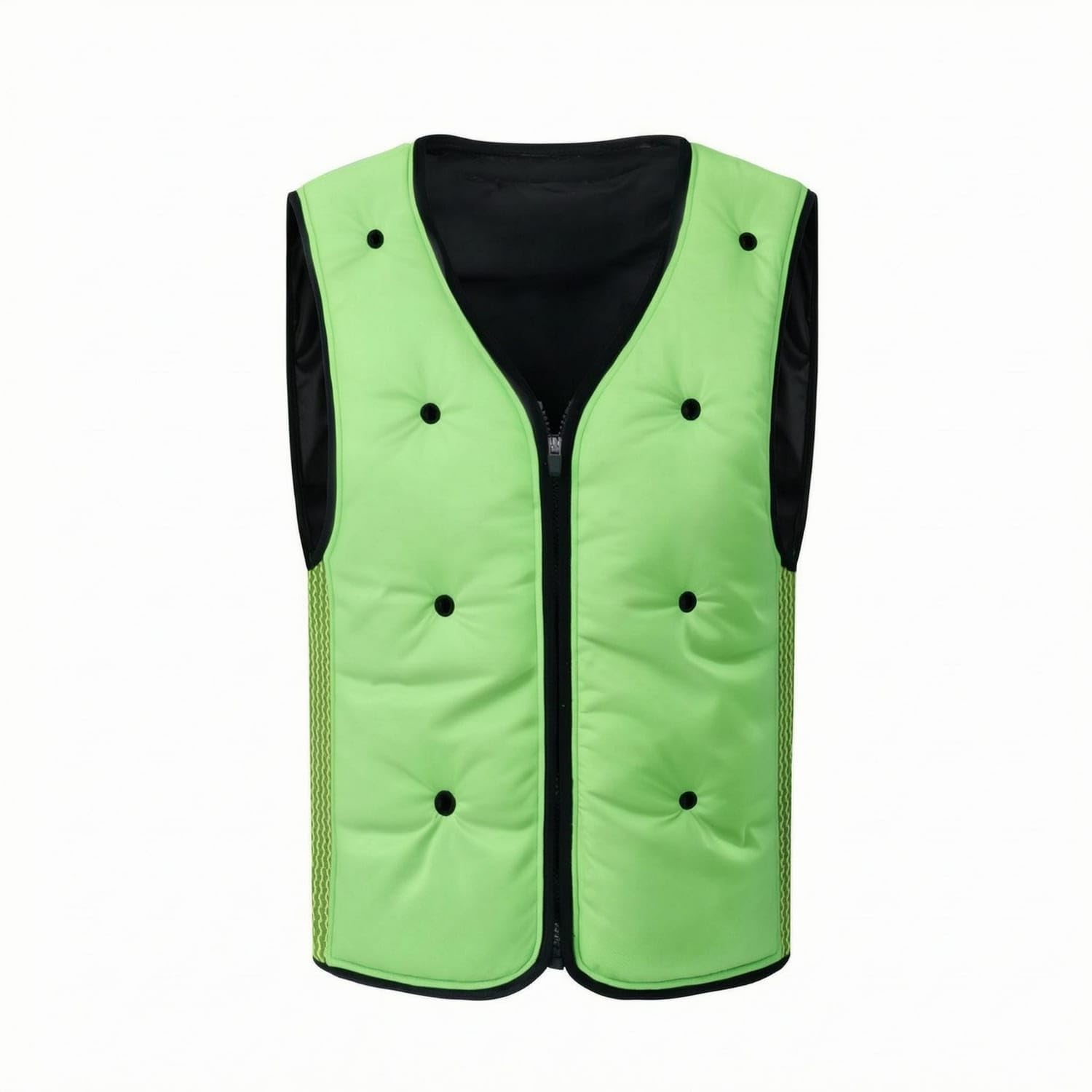 TRENDYNEST Breathable Mesh Cooling Vest Fitted Sleeveless Zip Vest V-Neck Outerwear Black Trim for Outdoor Wear, Workwear, Fluorescent, L-picture-52