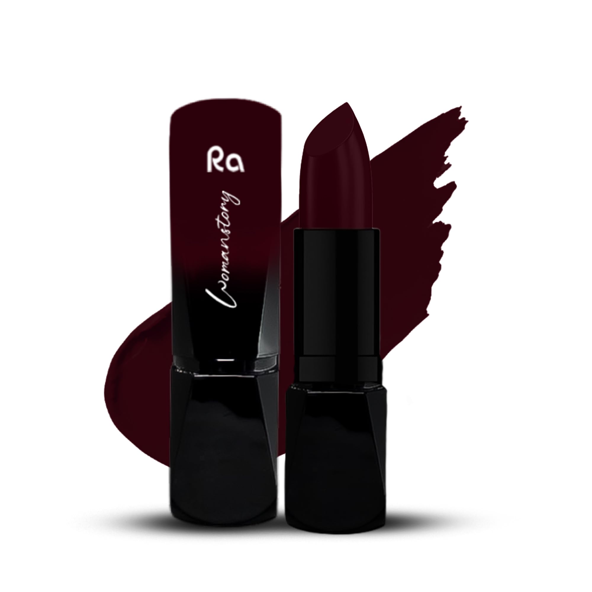 Ra Womanstory Matte Bullet Lipstick | Long-Lasting Up to 12–15 Hours | Highly Pigmented | Black Container with Shade - Shadowed Red - Maroon-picture-25