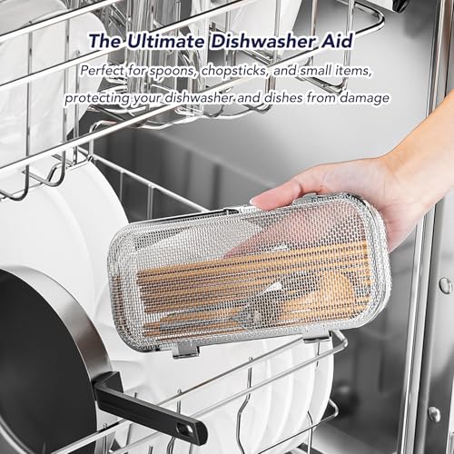image for HOZETOKE Dishwasher Basket, 18/8 Food-Grade Stainless Steel Dishwasher