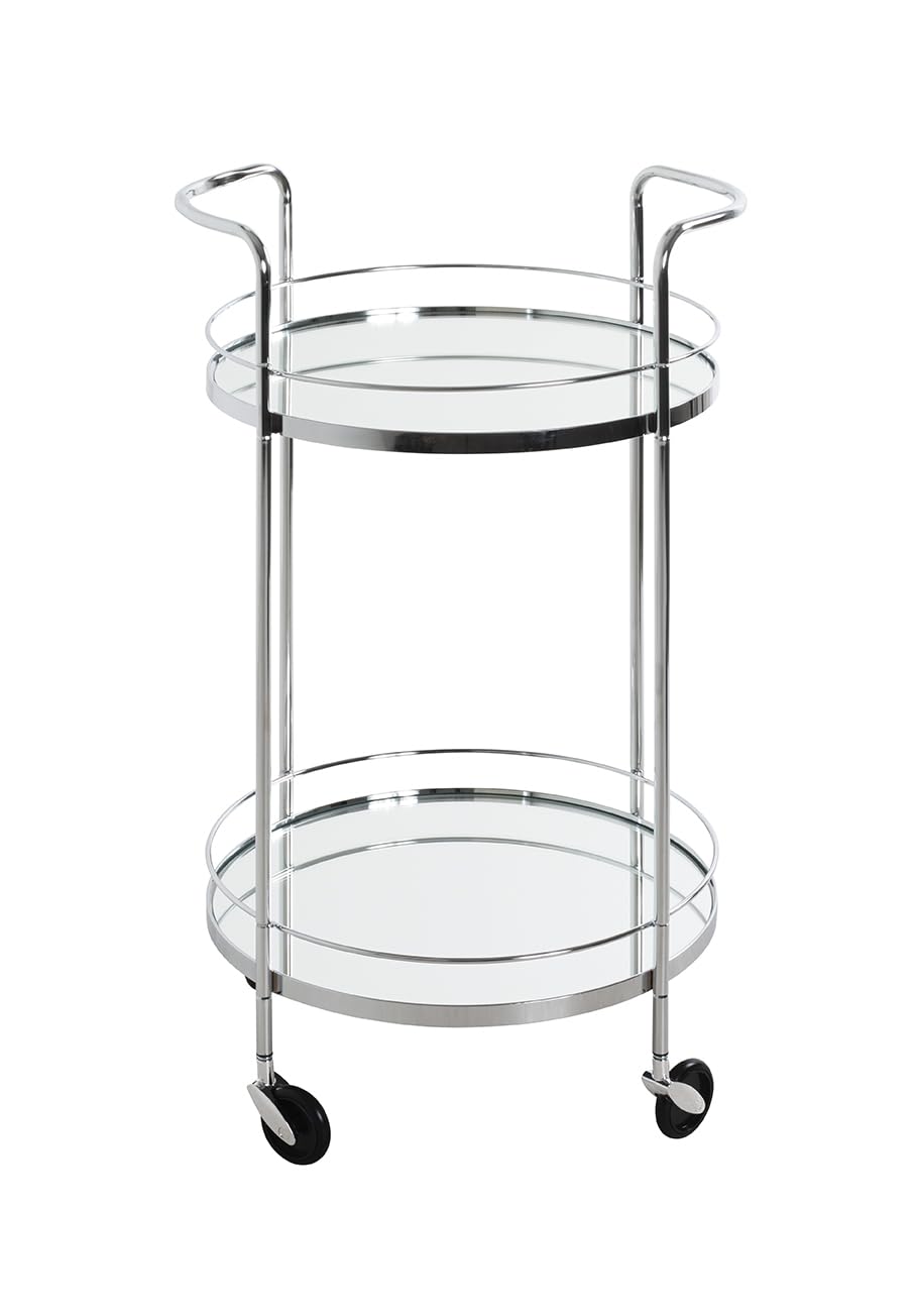 HAKU Carrello di servizio cromo metallo specchio Art Deco 80x48 cm