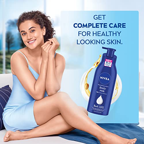 NIVEA Nourishing Body Milk 400ml Body Lotion | 48 H Moisturization | With 2X Almond Oil | Smooth and Healthy Looking Skin |For Very Dry Skin - Image 3