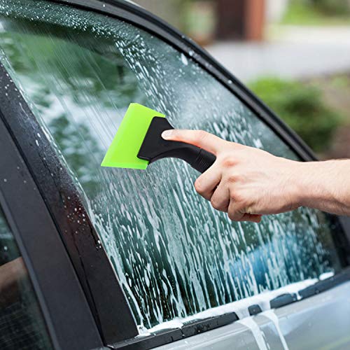 5 Inch Shower Squeegee, Window Tint Squeegee For Car, Rv, Windshield, Bathroom, Glass, Mirror, 1 Non-Slip Rubber Squeegee+1 Spare Water Blade #TOP2