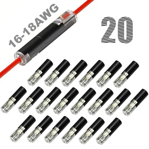 Yancincny Pluggable Led Wire Connectors for AWG 16-18, 1-Pin 1-Way Universal Quick Splice Terminals, Single-Line Interlocking Detachable Led Connectors, Quick-Connect Terminals for Single Wire