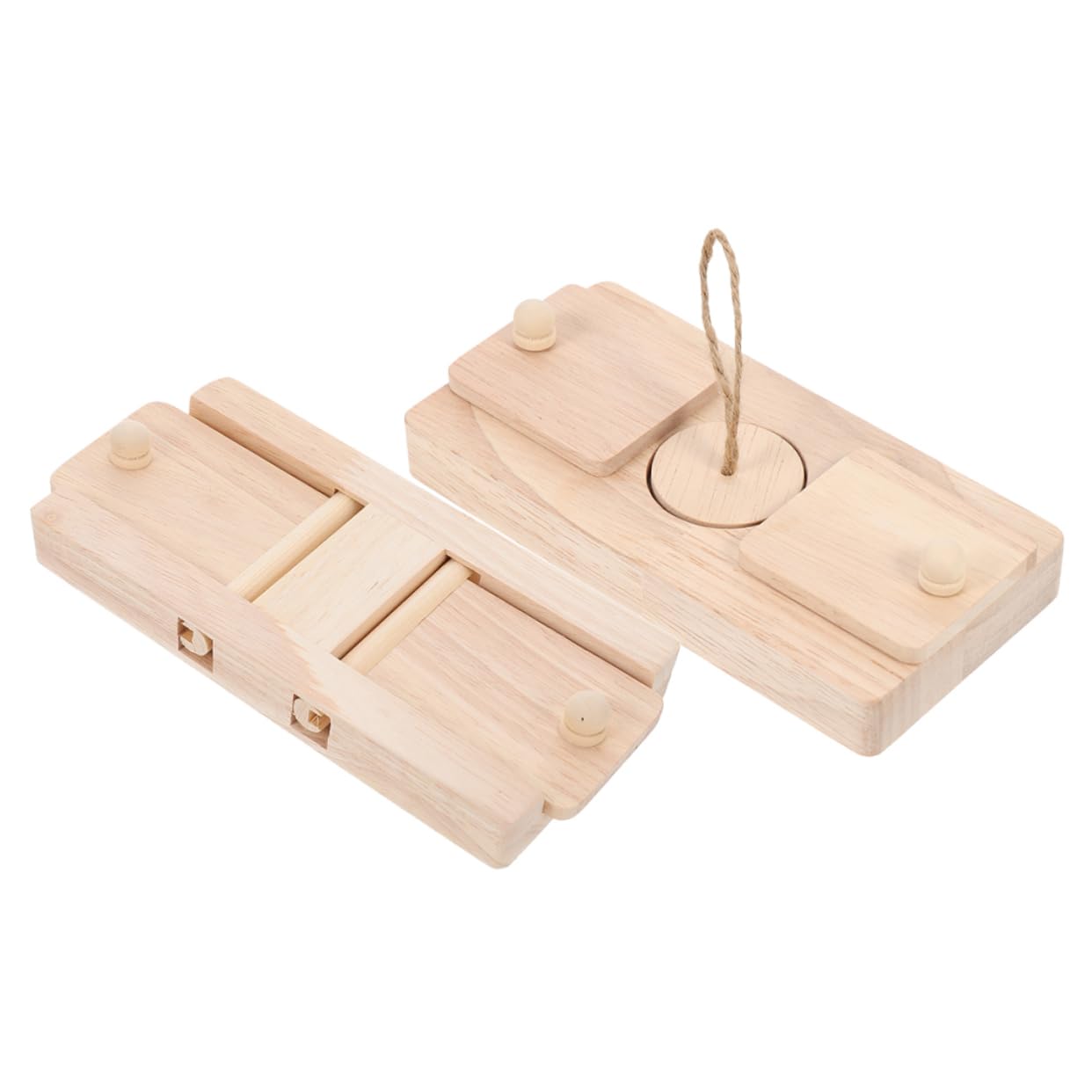 2 Stück Teiliges Holzspielzeug für Hamster Futterversteck Robust Beißfest Fördert Bewegung und Koordination Geeignet für Hamster Rennmäuse und Kleine Haustiere