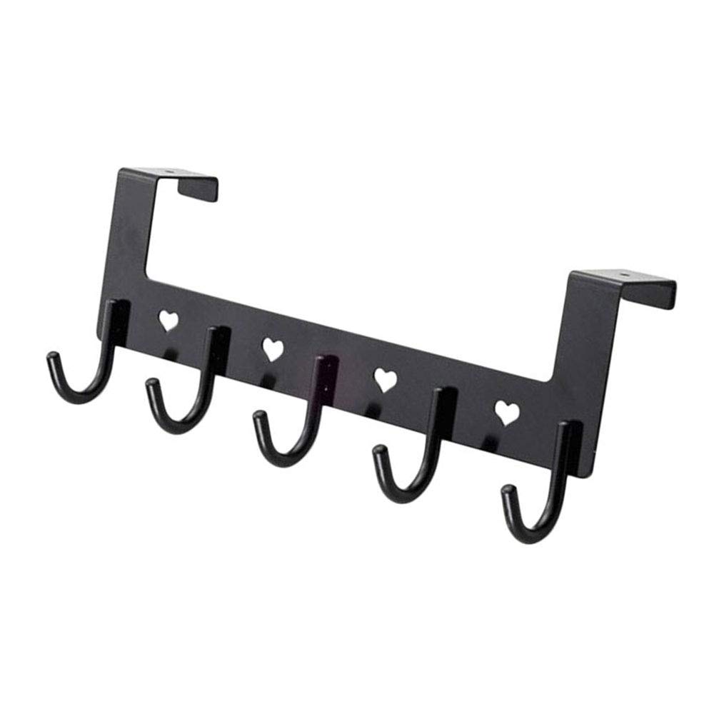 tooloflife Perchero de puerta con 5 ganchos - Perchero para puerta para toallas - Soporte para chaqueta para la puerta trasera interior - Gancho para puerta de baño, pasillo y dormitorio - Gancho para
