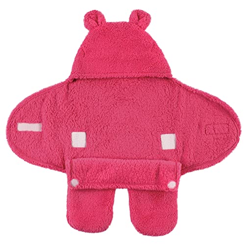 Image of Hudson Baby Unisex Baby Animal Sherpa Baby Outdoor Stroller Sack Wrap, Dk Pink, One Size