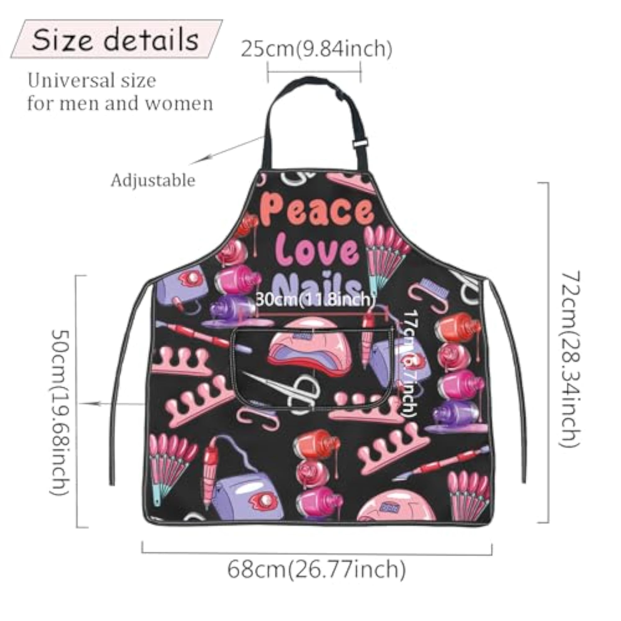 Funny Nail Art Gift Manicurist Apron with Pockets