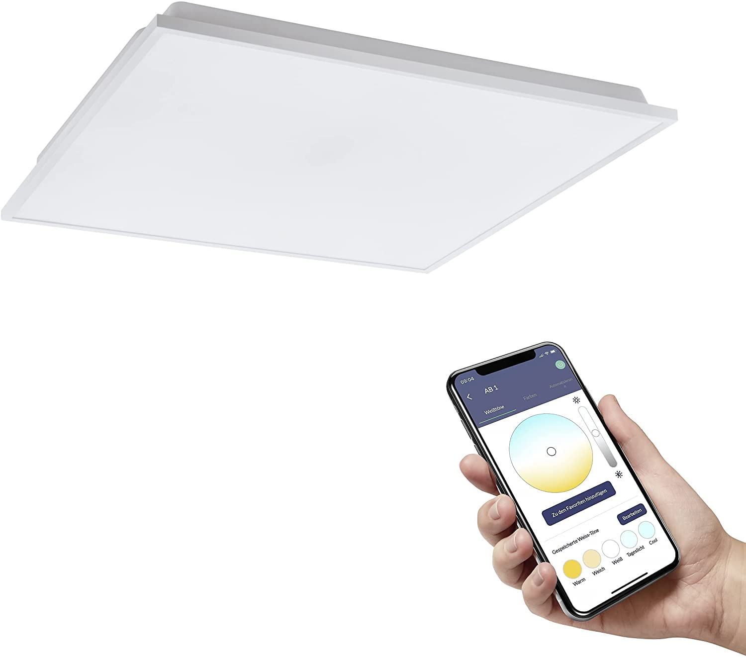 EGLO connect.z Smart-Home LED Panel Herrora-Z, Deckenlampe L x B 59,5 cm | ZigBee, App und Sprachsteuerung Alexa, Lichtfarbe einstellbar (warmweiß-kaltweiß), dimmbar