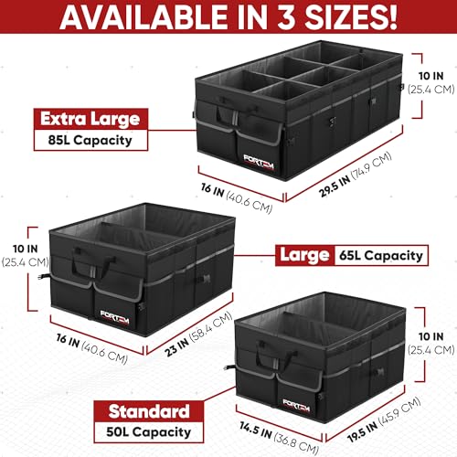 Fortem FRTM-TO-V1 Car Trunk Organizer, Collapsible Multi Compartment Car Organizer thumb #2