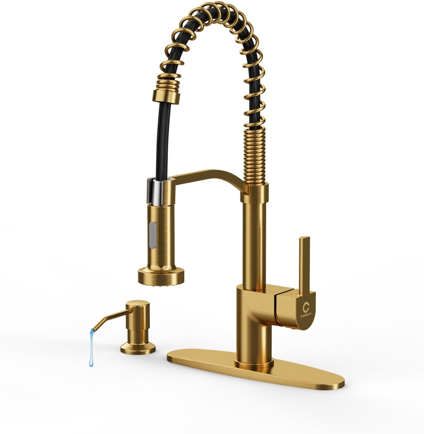 Casavilla Gold Kitchen Faucet Soap Dispenser, Faucet for Kitchen Sink