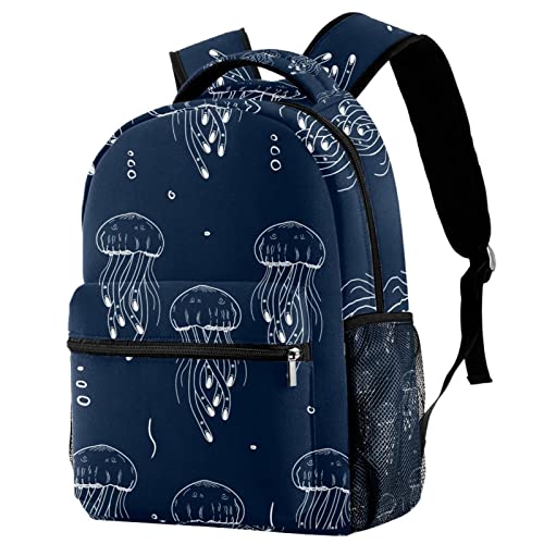 Sac à dos méduse Leisure Campus avec porte-bouteille pour voyage scolaire des filles et garçons