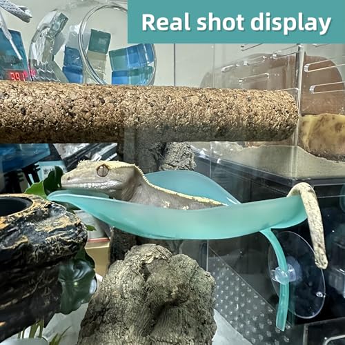 Image of 3PCS Reptile & Fish Tank Leaf Rest Platform - Gecko, Frog, Betta Resting Hammock - Crested Gecko Tank Decor, Suction Cup Leaf Pad (Pink)
