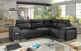 sofas rinconeras baratos Cajon lateral (minibar) Don Baraton anticrisis.net Sofá rinconera con puf, Cama y 2 arcones – Aruba (Todo Gris, Esquina Derecha)