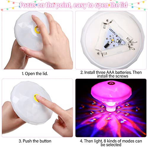 Hortsun Four-Piece Waterproof Floating LED Pool Lights #TOP22