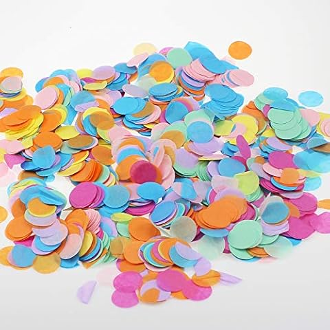MZMing 9000 Pieces Round Confetti Dots Party Tissue Confetti Rain 1 Inch Multicolor Table Confetti Circle Paper Confetti for Wedding Celebration Birthday Valentine's Day Party Balloon Decoration Cover