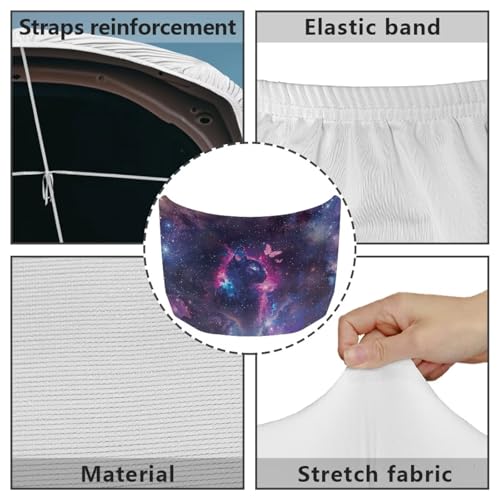 Image of Car Hood Cover Protector,Snowproof Waterproof Comfortable Print Hood Covers for Cars,Decoration Universal Car Accessories Cat Butterfly Print