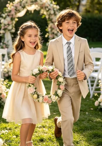 Image of Kids Suits for Boys Summer Dress Clothes Toddler Boy Tuxedo Wedding Outfit