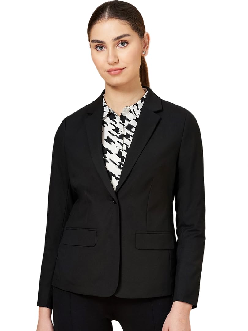 Stylish Regular Fit Black Formal Blazer for Women's-picture-50