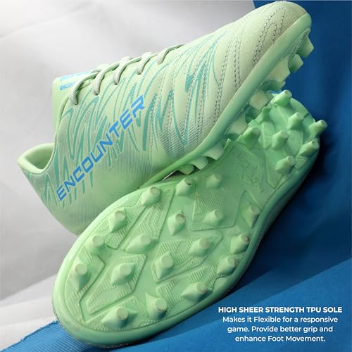 Image of Nivia Encounter Mg 11 Football Stud for Men, Synthetic Leather Upper, Lightweight Insole,High-Shear Strength TPU Outsole, Ideal for Hard & Grassy Surfaces