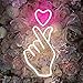 Finger Heart Neon Sign, Kpop Heart Gesture Neon Light Sign for Wall Decor, Game, Heart Hand Korean Decor Neon Signs Artwork for Home, Bedroom, Living Room, Café, Lounge by COLORNEON
