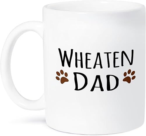 Miniatura 1 de 3dRose Wheaten Dog Dad - Taza de cerámica (11 onzas)