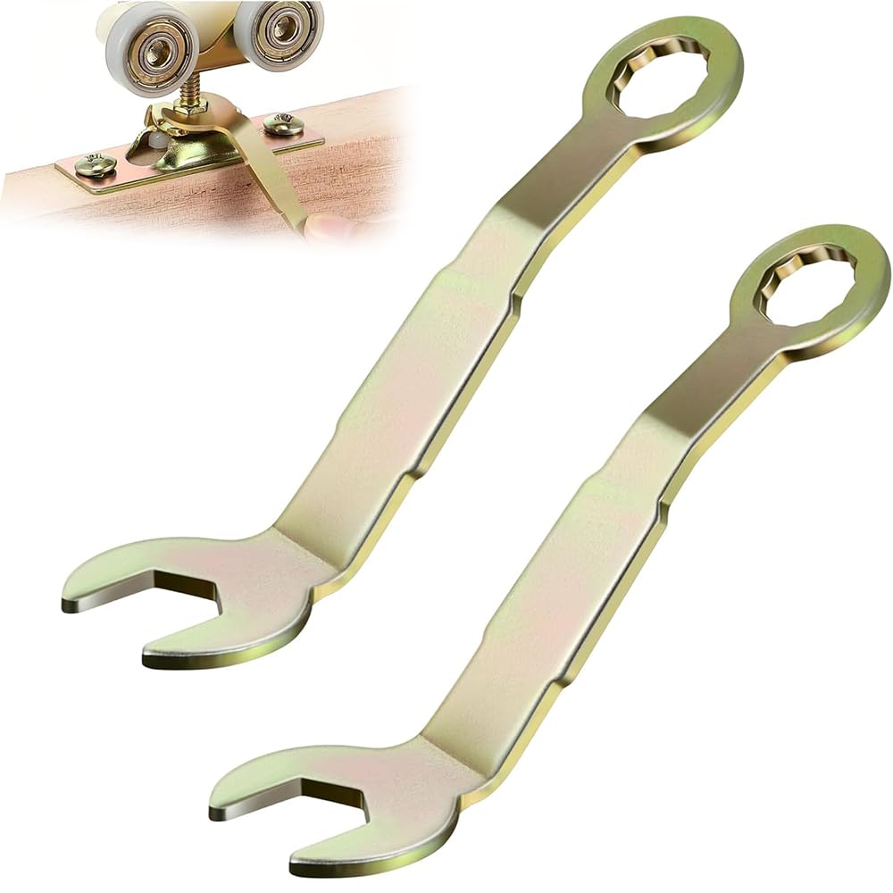 2-Pack Pocket Door Wrench – 3/8" Opening Pivot Adjustment Tool For Bifold Closet Doors, Gold Metal