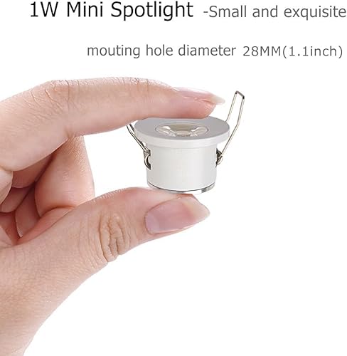Miniatura 6 de Paquete de 2 mini focos de 1 W para interiores, exhibición de techo empotrado, para debajo del gabinete, con CA 110V220V a CC 3-12V LED Driver