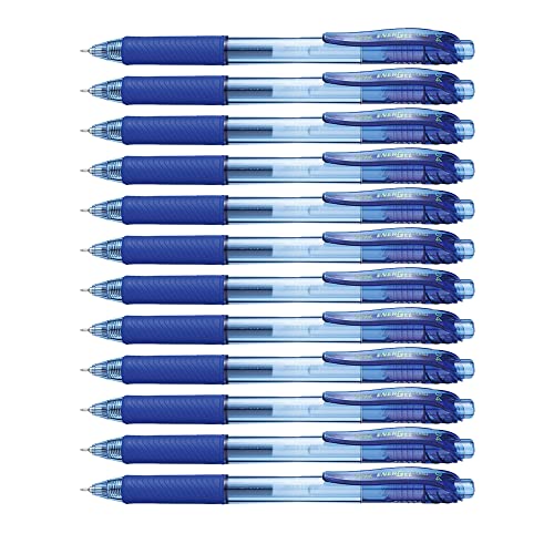 Roller Pentel BLN104 EnerGel X bleu 0,4 mm pour une écriture fluide au quotidien (boîte de 12)
