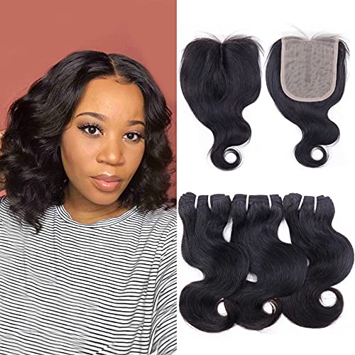 Brazilian Human Hair Body Wave Bundles with T Part Closure Unprocessed Body Wave 3 Bundles with 4x1 Closure(10 10 10+10)Brazilian 10A Virgin Hair Bundles with 4x4x1 Hand-Tied Lace Closure 50g/bundles Brazilian Human Hair Body Wave Bundles with T Part Closure Unprocessed Body Wave 3 Bundles with 4x1 Closure(10 10 10+10)Brazilian 10A Virgin Hair Bundles with 4x4x1 Hand-Tied Lace Closure 50g/bundles