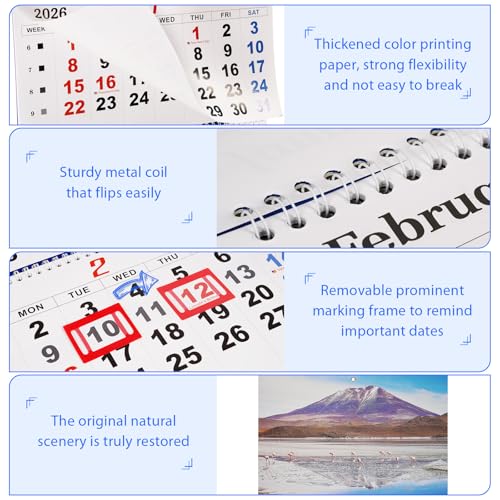 Image of Flenpptly 2026 Wall Calendar Large Wall Calendar 3 Month Display Vertical Calendar with Thick Paper 33 inch x 13 inch from Dec 2025 to Jan 2027 for Perfect Daily Planner (Blue-2)