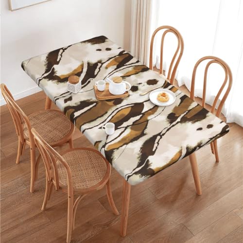 Nappe extensible feuilles tropicales 76 X 122 cm lavable et imperméable blanche