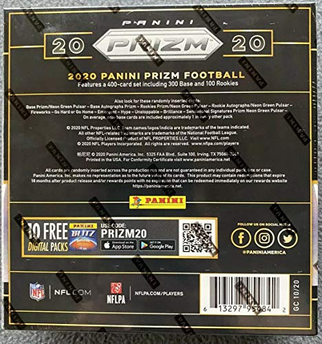 2020 Panini Prizm NFL Football MEGA box (40 cards/box) 1 Autograph per box