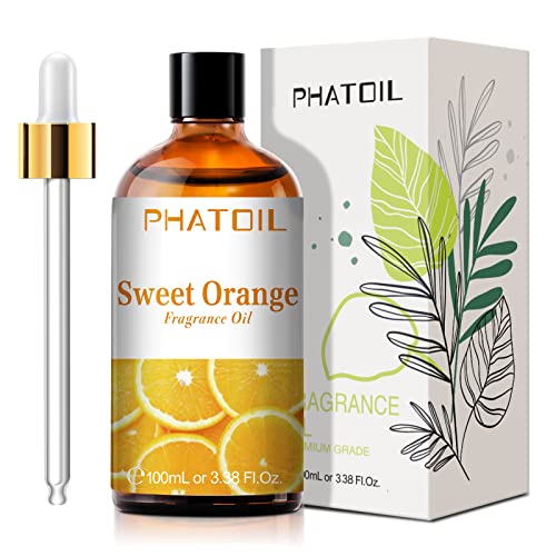 PHATOIL Aceites Esenciale de Naranja Dulce-1 100 ml, Aceite Esencial de Aromaterapia, Aceite Esenciales para Humidificador, Difusor