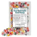 Sour Fruit Balls Hard Candy. (2 Pound Package) Assorted Flavors (Cherry, Orange, Grape, Lemon, Lime). Individually Wrapped.