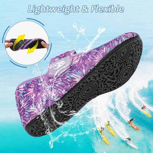 Image of Water Shoes for Women Men Barefoot Beach Swim Aqua Socks Summer Wide Slides Sandals Quick Dry Pool River Sea Sock Shoes