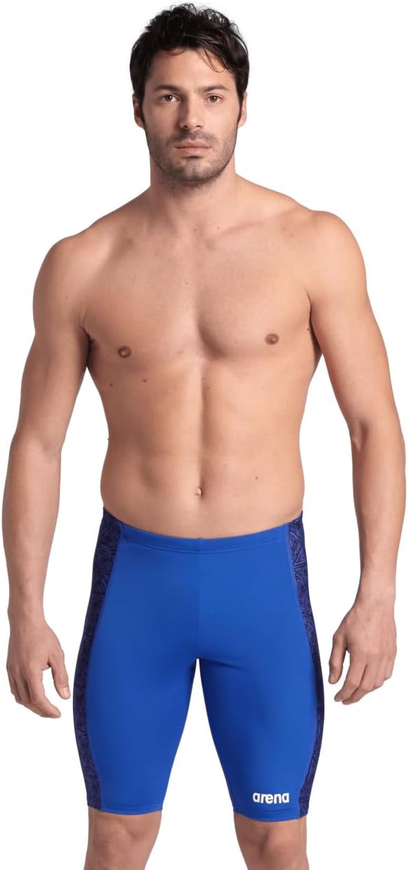 ARENAPerformance Men's Abstract Tiles Swim Jammer Athletic Knee-Length Swimsuit Short Competitive Training Bathing Suit