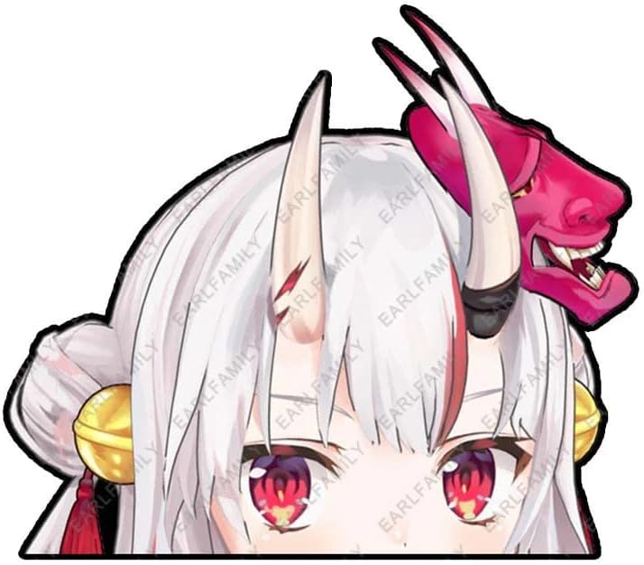 Earlfamily 一番の贈り物 13cm ホロライブ百鬼あやめ覗くビニール車ステッカーフロントガラス窓デカール落書きデコレーション