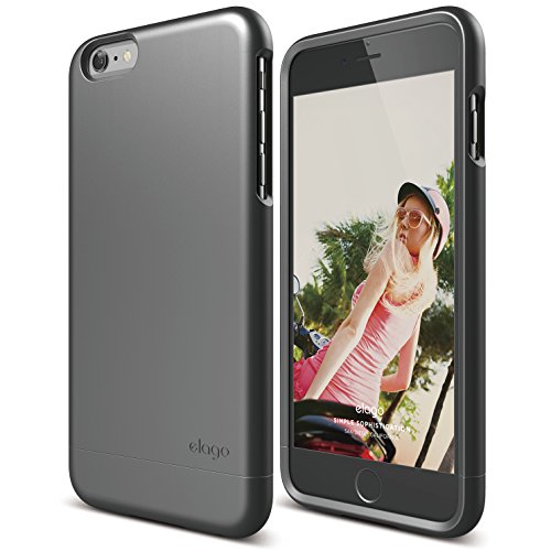 elago iPhone 6 Plus Case, [Glide][Matte Metallic Dark Grey] - [Mix and Match][Premium Armor][True Fit] - for iPhone 6 Plus Only